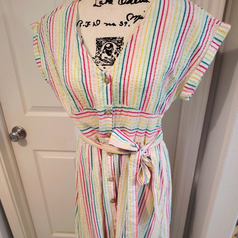 LOFT Multicolor Striped Dress